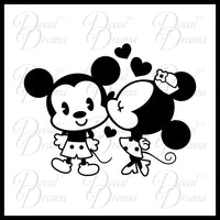 Kissing Pie-eyed Minnie Mickey, Disney-inspired Fan Art Vinyl Car/Laptop Decal