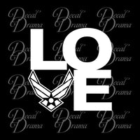 Love the US Air Force, United States Armed Forces Vinyl Car/Laptop Decal