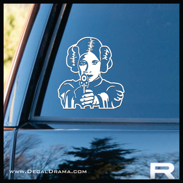 Leia's Blaster-in-Your-Face, Star Wars-Inspired Fan Art Vinyl Decal