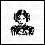 Leia's Blaster-in-Your-Face, Star Wars-Inspired Fan Art Vinyl Decal