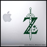 Link's Master Sword BOTW Z, Legend of Zelda Decal Vinyl Car/Laptop Decal