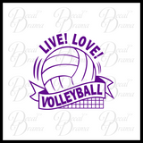 Live Love Volleyball Vinyl Car/Laptop Decal