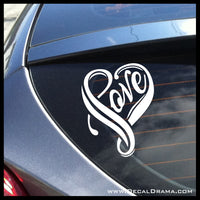 Love Swirly Heart Vinyl Car/Laptop Decal