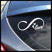 Infinity Love with Heart graphic Vinyl Car/Laptop Decal