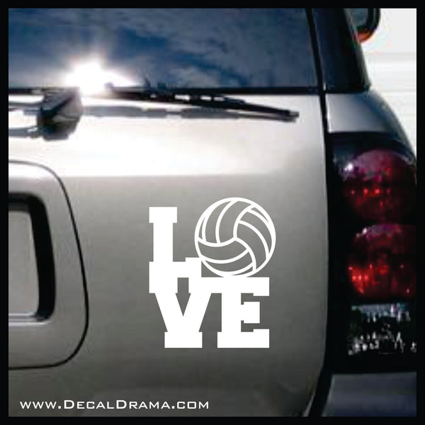Love Volleyball block Vinyl Car/Laptop Decal