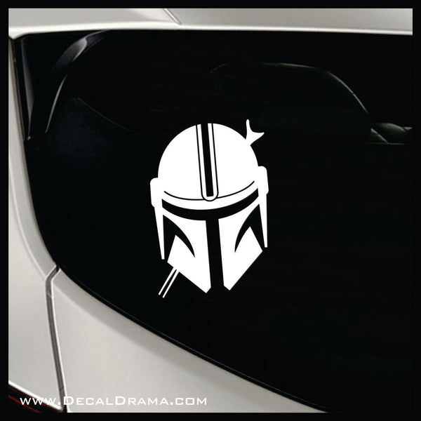 Mandalorian's Helmet, Star Wars-Inspired Fan Art Vinyl Decal