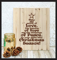 May the Spirit of Love the Beauty of Hope and the Blessings of Peace Christmas Tree Vinyl Wall Decal