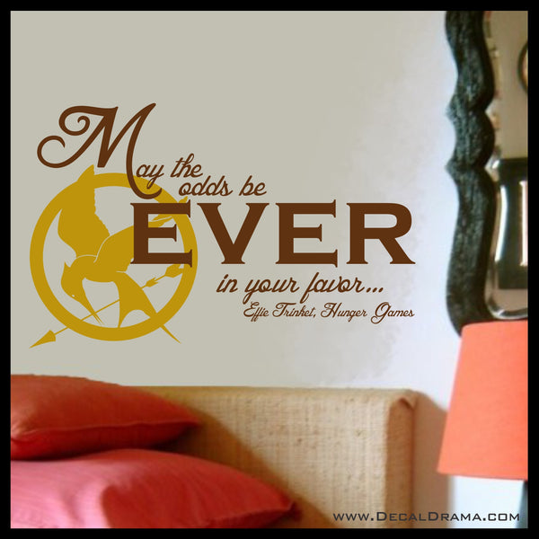 May the Odds be Ever in Your Favor with Mockingjay emblem, Hunger Games-inspired Vinyl Wall Decal