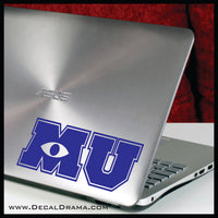 Monster University emblem, Monsters Inc-inspired Vinyl Car/Laptop Decal