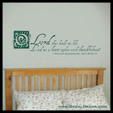 O Lord that Lends Me Life Lend Me a Heart Replete Thankfulness, Shakespeare Vinyl Wall Decal