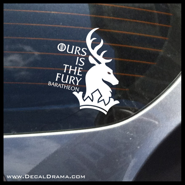 Ours is the Fury Baratheon Stag GoT Game of Thrones-inspired Vinyl Car/Laptop Decal