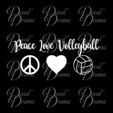 Peace Love Volleyball Vinyl Car/Laptop Decal