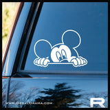 Peeking Mickey Mouse, Disney-inspired Fan Art Vinyl Car/Laptop Decal