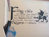 Fairy Tales are More than True: Dragons can be Beaten, GK Chesterton, Vinyl Wall Decal