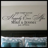 Personalized And They Lived Happily Ever After Vinyl Wall Decal