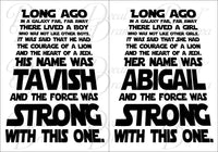 Personalized Long Ago In A Galaxy Far Away, Star Wars-Inspired Fan Art Vinyl Wall Decal