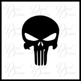 Classic Punisher Skull, Marvel Comics-Inspired Anti-Hero Fan Art Vinyl Car/Laptop Decal