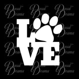 Puppy Love Dog Cat Pet Paw Print Vinyl Car/Laptop Decal