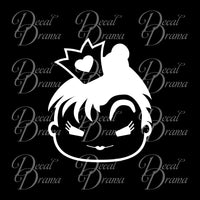 Queen of Hearts Chibi, Alice in Wonderland Villain Vinyl Car/Laptop Decal