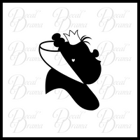 Queen of Hearts silhouette, Alice in Wonderland Villain Vinyl Car/Laptop Decal