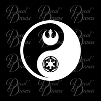 Rebel Alliance Galactic Empire Yin Yang, Star Wars-Inspired Fan Art Vinyl Wall Decal