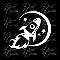 Rocket to the Moon Vinyl Car/Laptop Decal