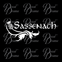 Sassenach with Scottish Thistle, Outlander-inspired Vinyl Car/Laptop Decal