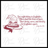 Gryffindor, Sorting Hat Song, Harry-Potter-Inspired Fan Art Vinyl Wall Decal