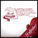 Gryffindor, Sorting Hat Song, Harry-Potter-Inspired Fan Art Vinyl Wall Decal