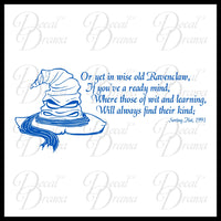 Ravenclaw, Sorting Hat Song, Harry-Potter-Inspired Fan Art Vinyl Wall Decal