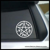 Demon Trap symbol, TVs Supernatural-inspired Fan Art, Vinyl Car/Laptop Decal
