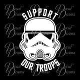 Support Our Stormtrooper Troops, Star Wars-Inspired Fan Art Vinyl Wall Decal