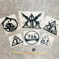 Death and the Hallows, vinyl decal inspired by The Tales of Beedle the Bard by JK Rowling