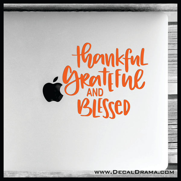 Thankful Grateful and Blessed Mirror Motivator Vinyl Decal
