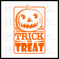 Trick or Treat, Jack-O'Lantern Pumpkin Halloween Vinyl Decal