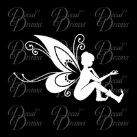 Trixie Pixie Fairy sitting with boots Vinyl Car/Laptop Decal
