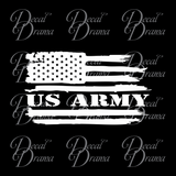 US ARMY, Weathered United States Flag Vinyl Car/Laptop Decal