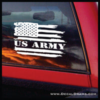 US ARMY, Weathered United States Flag Vinyl Car/Laptop Decal