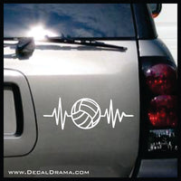 Volleyball Heartbeat Vinyl Car/Laptop Decal