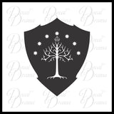 White Tree of Gondor Shield, Lord of the Rings-Inspired Fan Art Vinyl Decal