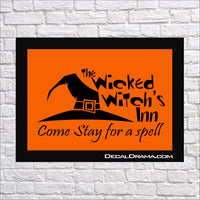 The Wicked Witch's Inn, Come Stay for a Spell Halloween Vinyl Wall Decal