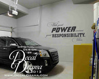 With Great POWER Comes Great RESPONSIBILITY Quote Vinyl Wall Decal