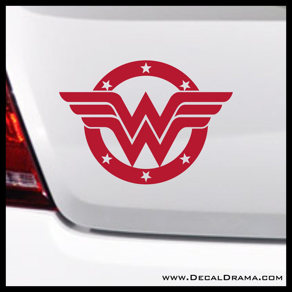 Wonder Woman Stars emblem, DC Comics-inspired Justice League Fan Art Vinyl Car/Laptop Decal