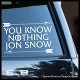 You Know Nothing Jon Snow, Ygritte's Arrows, GoT Game of Thrones-inspired Vinyl Car/Laptop Decal